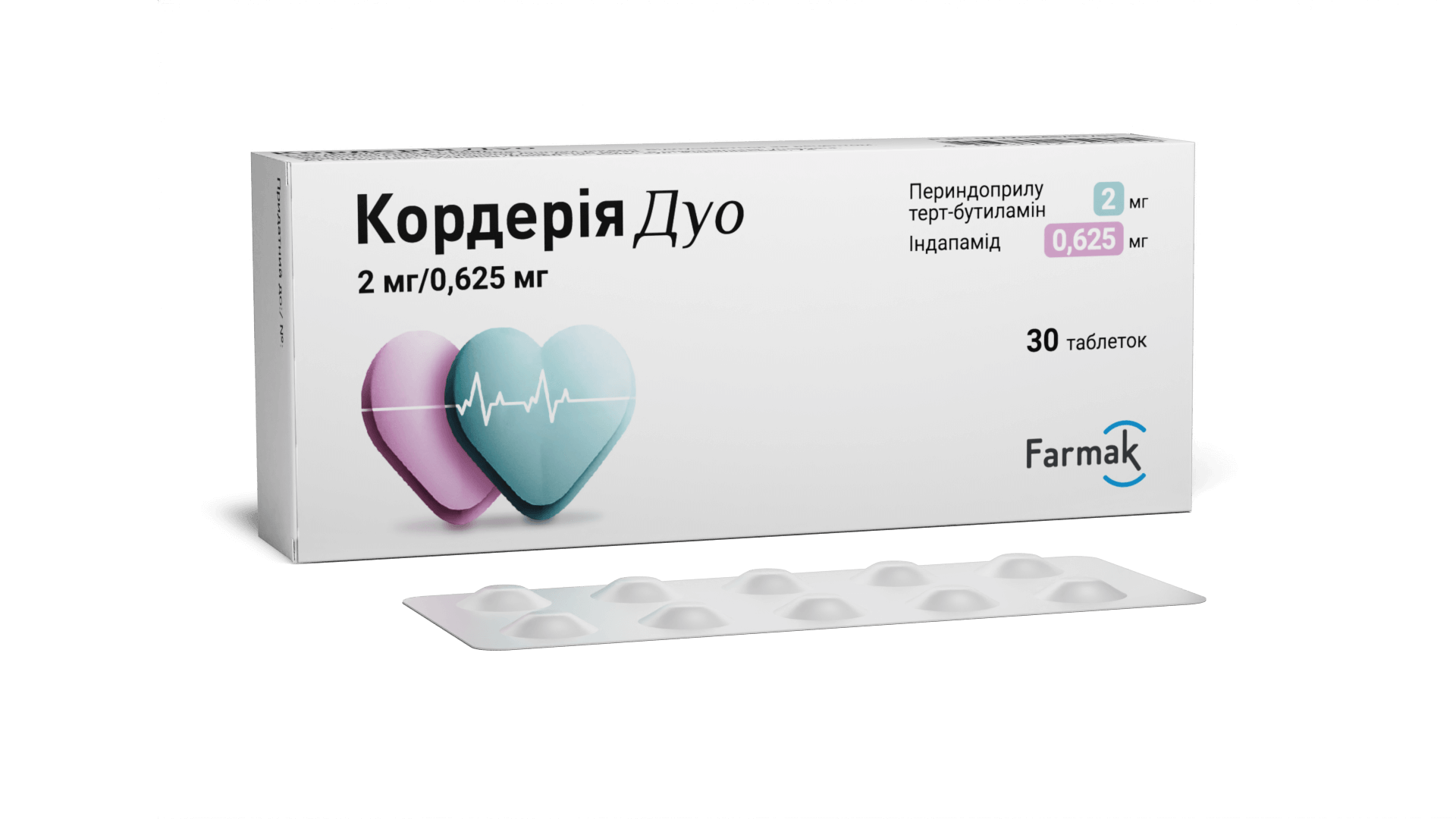 КОРДЕРІЯ ДУО 2 мг/0,625 мг таб. №30